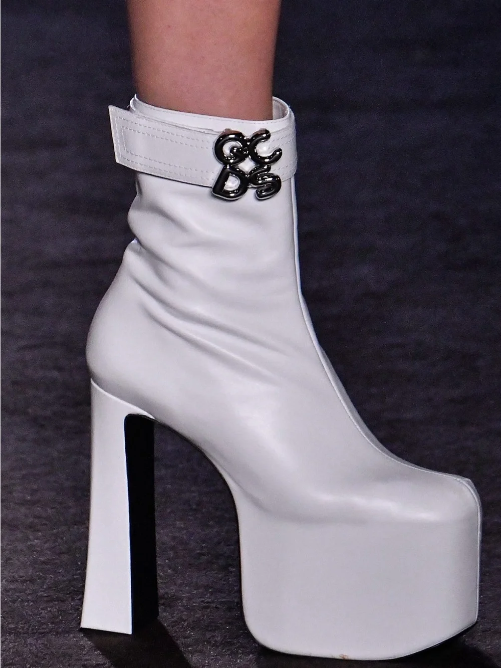 Runaway GCDS Platform Ankle Boots – Women's High Block Heel
